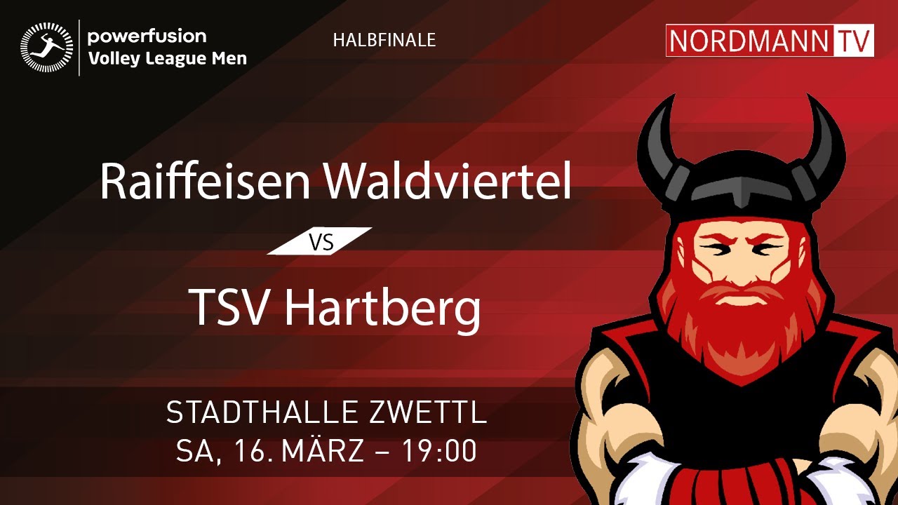 Austrian Volley League Herren 1/2 Final Spiel zwischen URW Raiffeisen Waldviertel vs. TSV Hartberg.