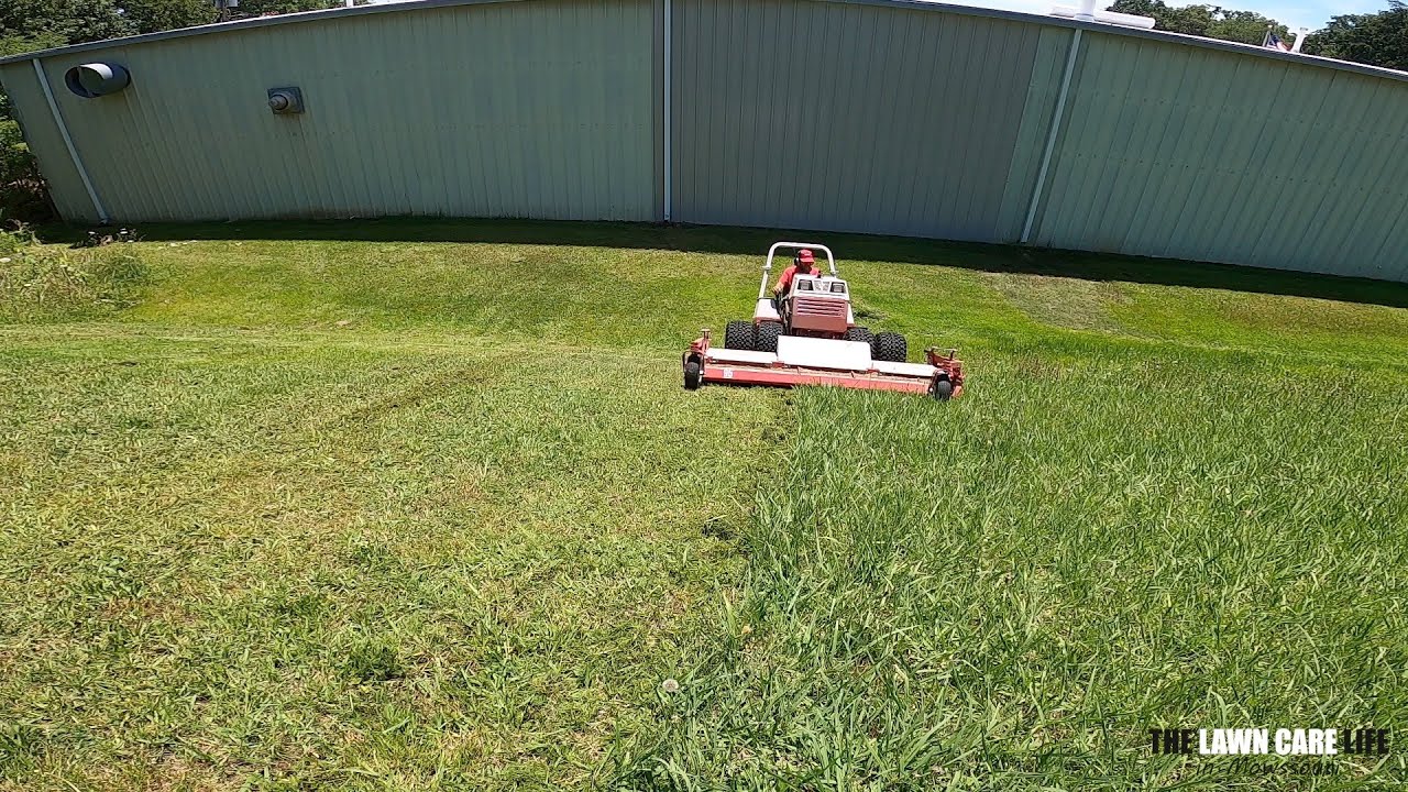 Extreme Mowing on Hillside with VENTRAC Wide Area Mower - Hang on Tight!
