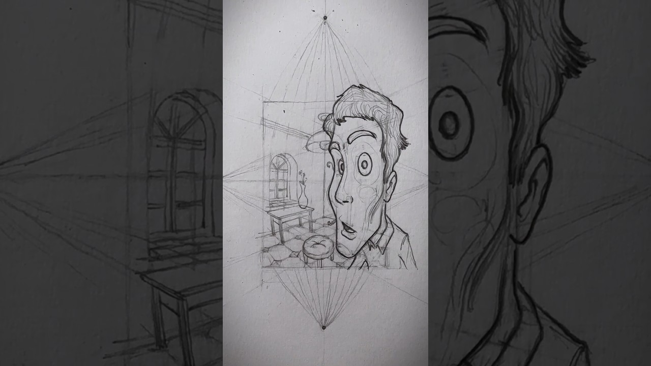 What is 4 Point Perspective?! #art #drawing #shorts #shortsfeed