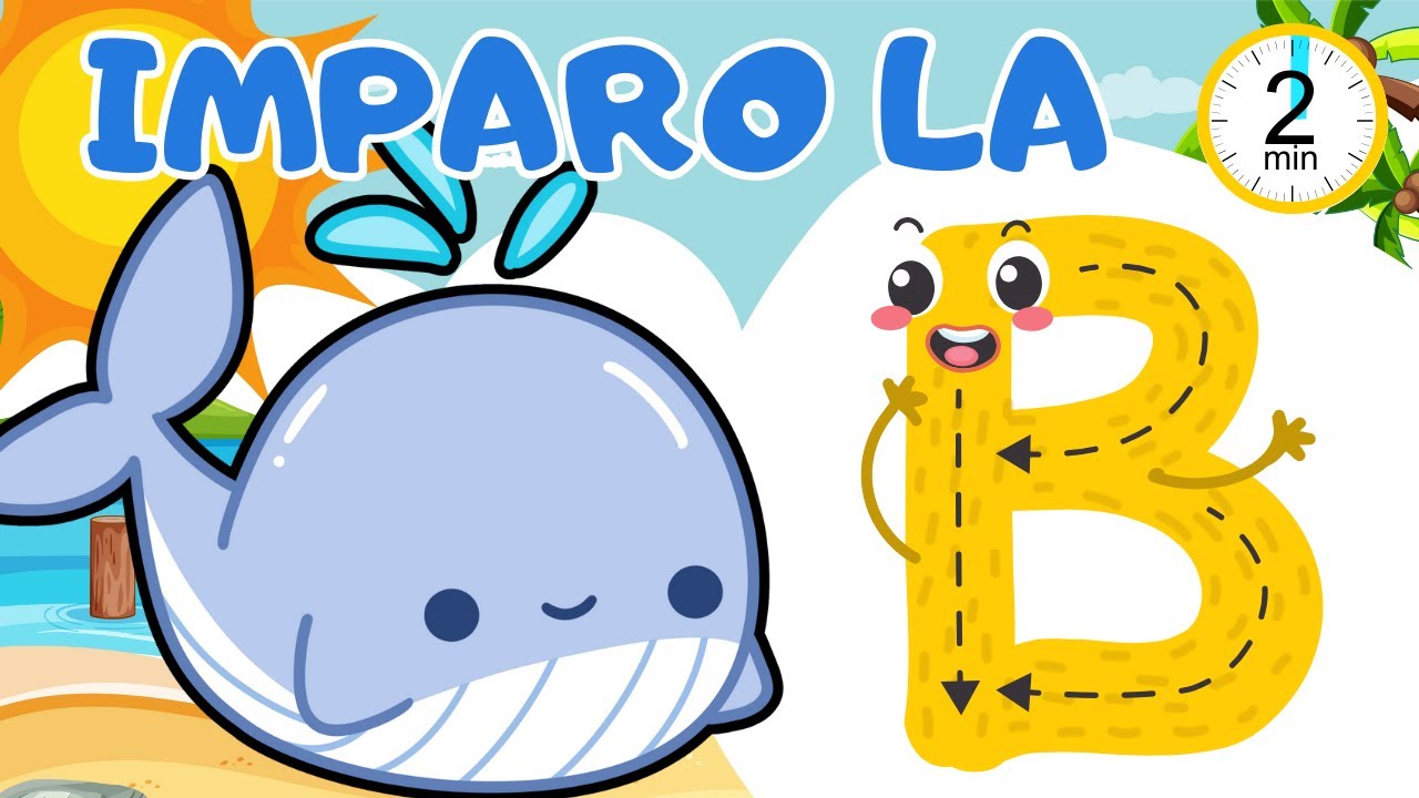 LA LETTERA B - LETTERE DELL'ALFABETO - CONSONANTI - VIDEO EDUCATIVO PER BAMBINI - NOMI - LESSICO