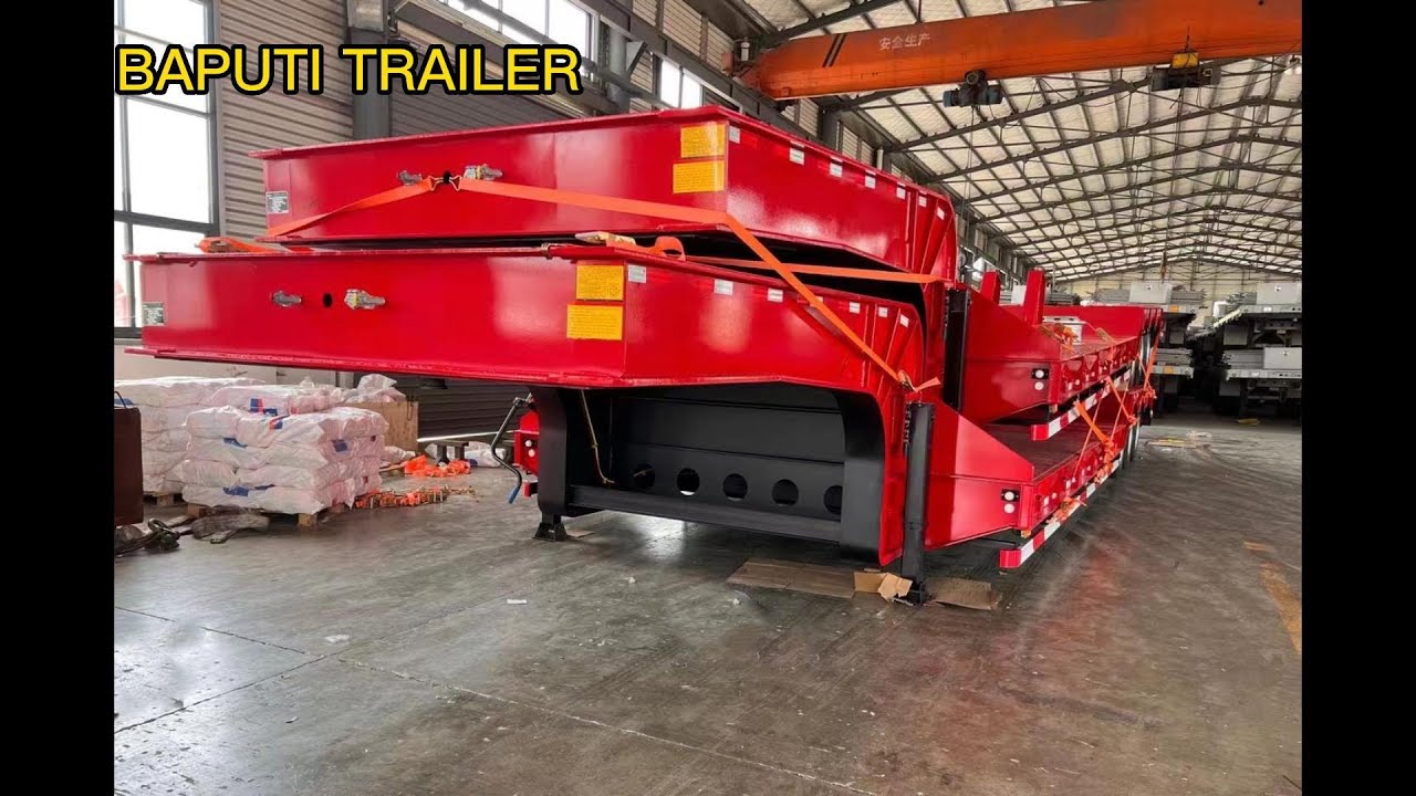 China durable low bed trailer, multi axle low boy trailer, 3 axle 6 line lowbed semi trailer