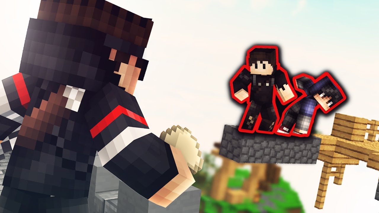 A TEAM OF 2 IN SOLO??? (Minecraft Skywars 1v1v1v1)