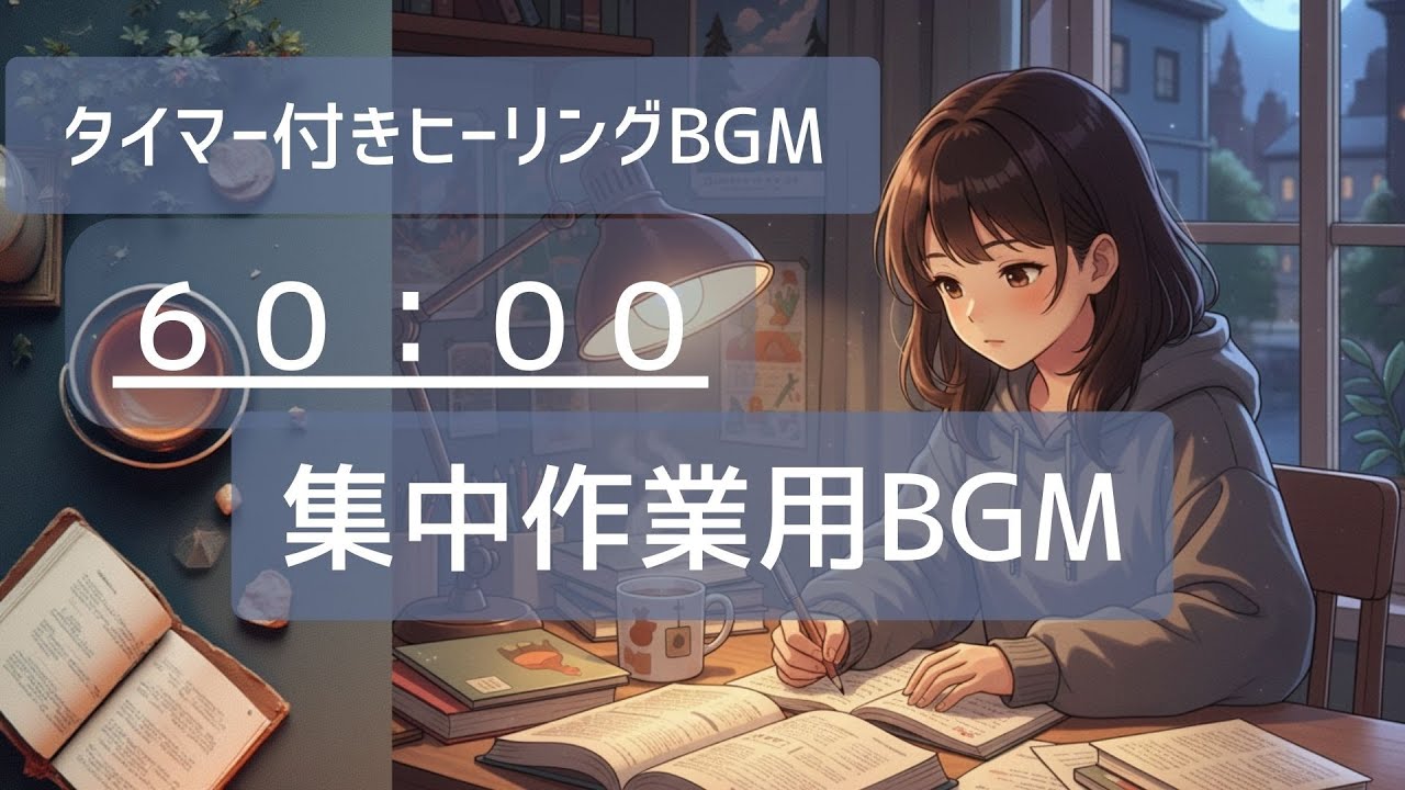 超集中作業用ヒーリングBGM【６０minタイマー】