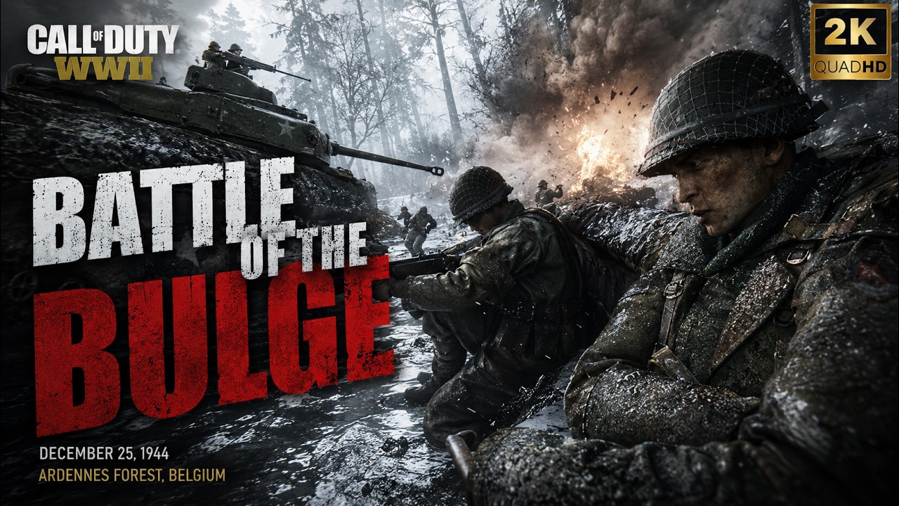 COD WWII Battle of the Bulge Full Gameplay (2K QHD / 30FPS | No Commentary)
