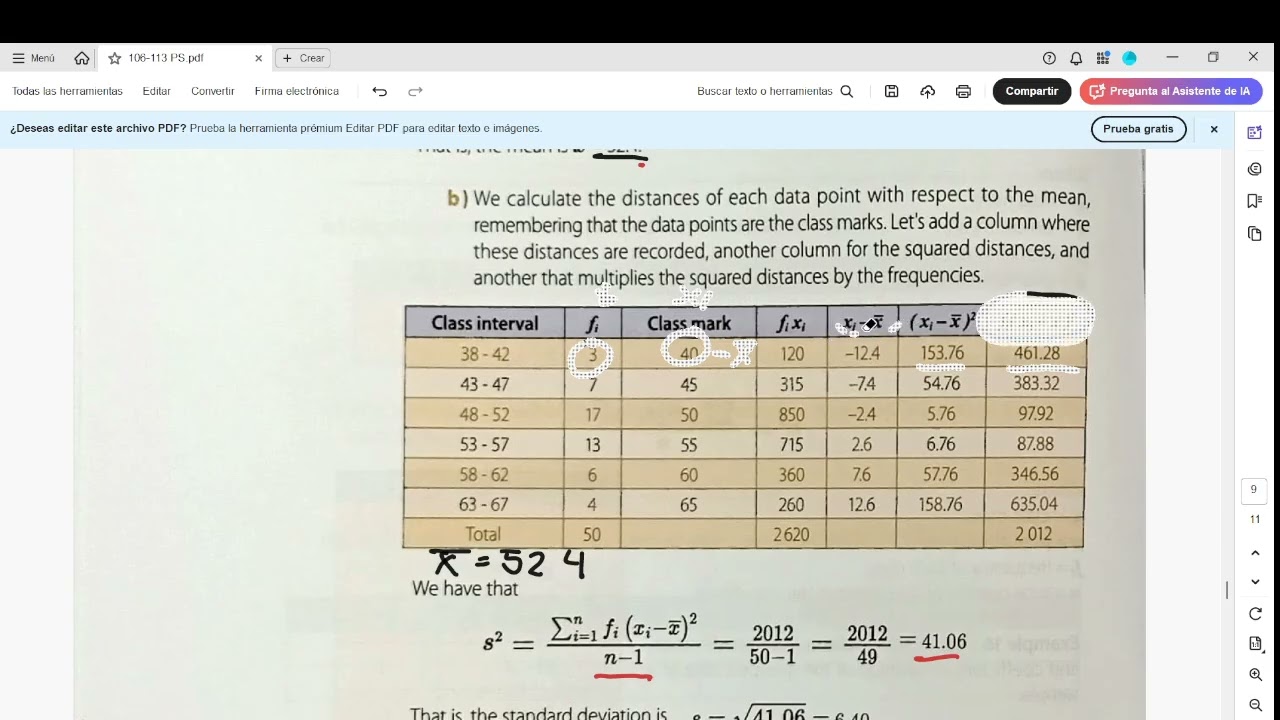 Varince and Standard Deviation of Grouped Data