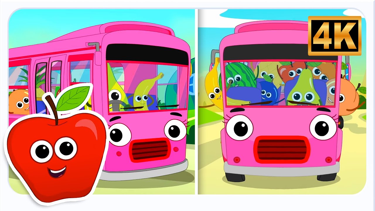 Wheels On The Bus Go Round And Round - Vehicle Songs for Kids by Mr Fruit