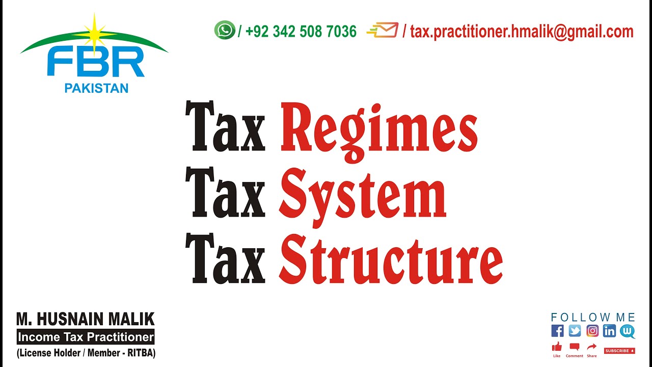 #Tax #Regimes, #Tax #System & #Tax #Structure in #Pakistan. - M. Husnain Malik - ITP - FBR
