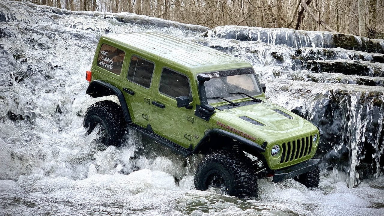 Axial SCX6 Jeep Wrangler going places their owners are too afraid to go! Is it water proof? Sure?