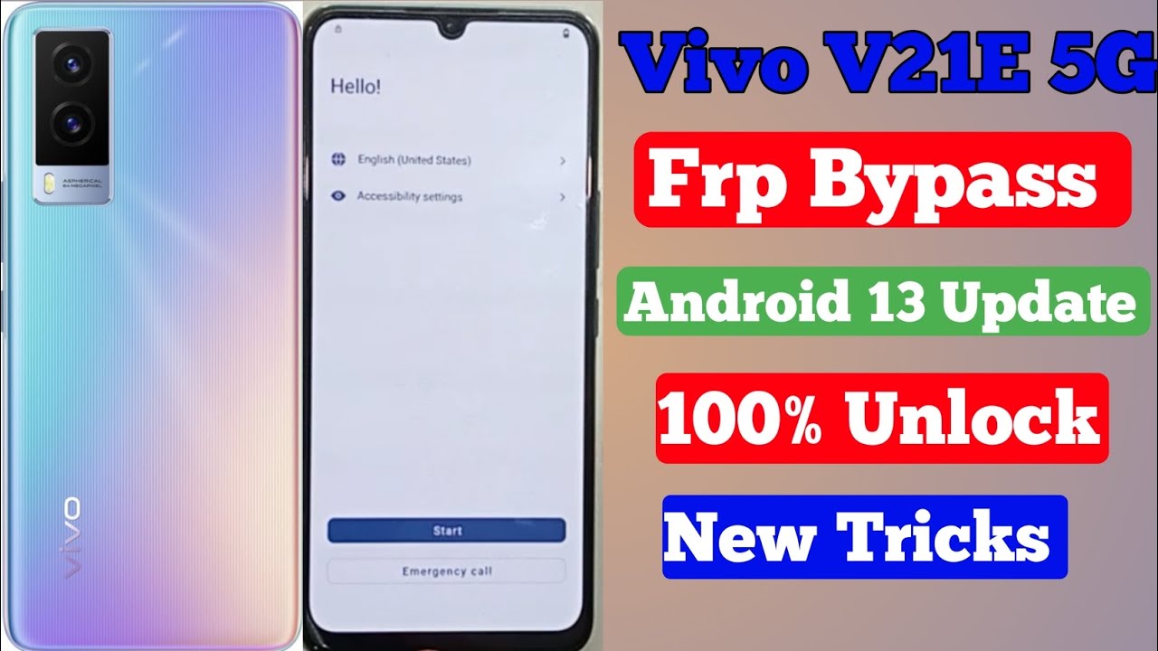 Vivo V21E 5G Frp Bypass / google account remove /android 13 frp bypass without pc /v2055 frp unlock