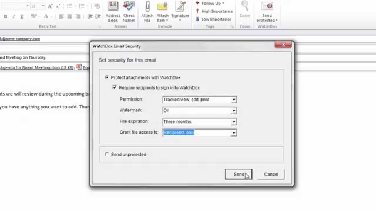 WatchDox Product Demo: Quick Send