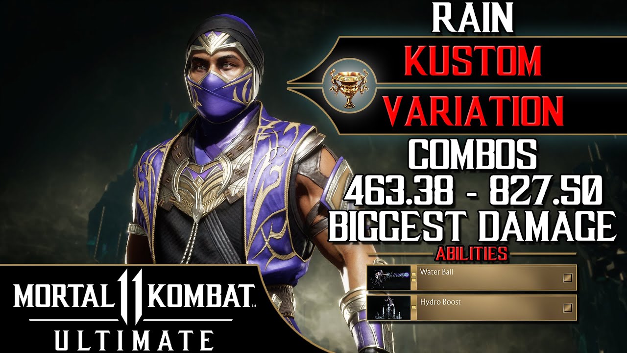 Mortal Kombat 11 - Rain (🏆 Kustom Variation) Combos 463.38 - 827.50 Biggest Damage [60ᶠᵖˢ]