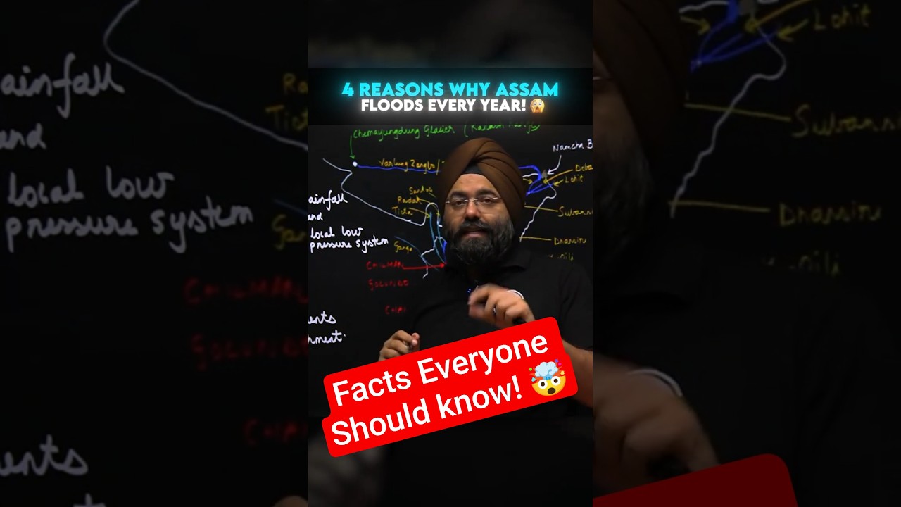 The 4 Real Reasons Behind Assam's Flood Crisis! 😱 #pw #shorts #currentaffairs