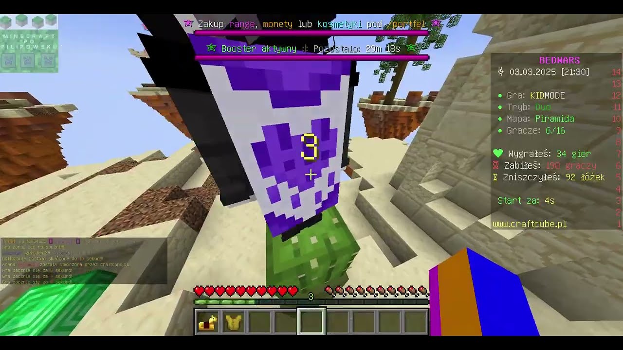 Minecraft po Filipowsku #83 gramy z Miloszem86 w bedwars (cz2)