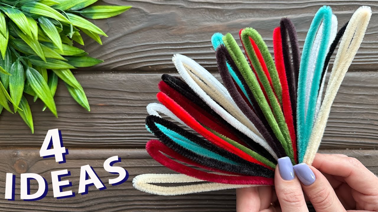 4 IDEAS 💥 Easy Pipe Cleaner Crafts Pipe Cleaner Chenille Decoration Ideas