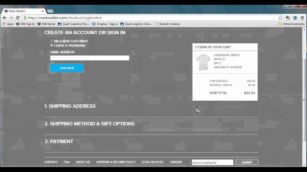 MackWeldon Website Navigation