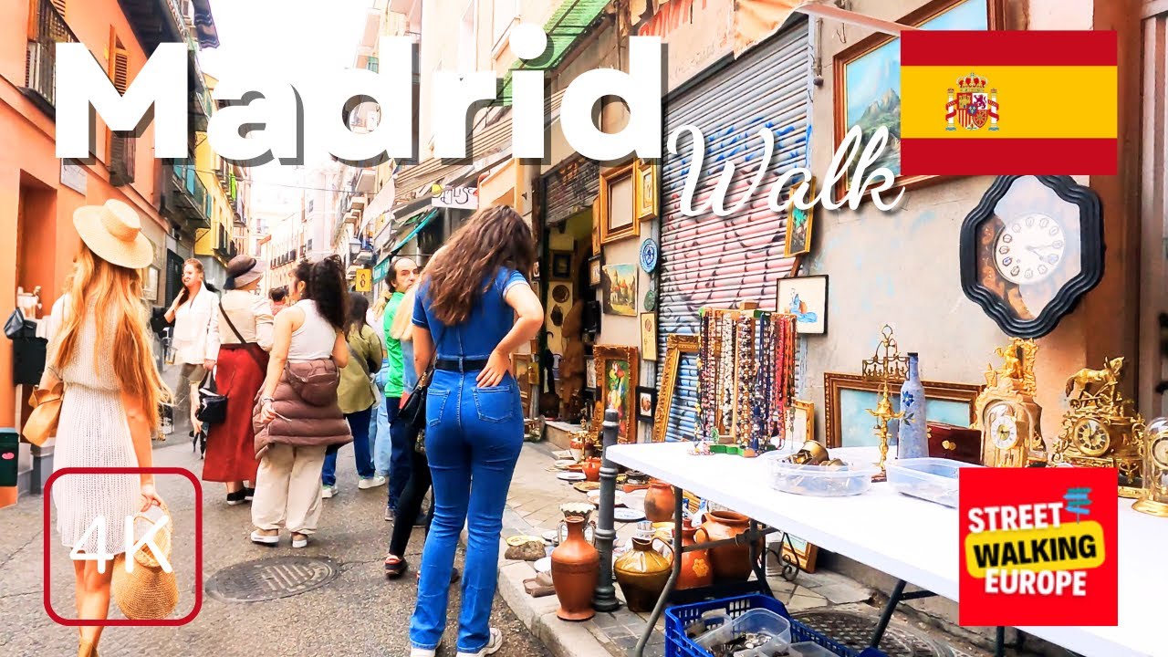 Madrid Spain Walking Tour 4K - City Centre Street Walk