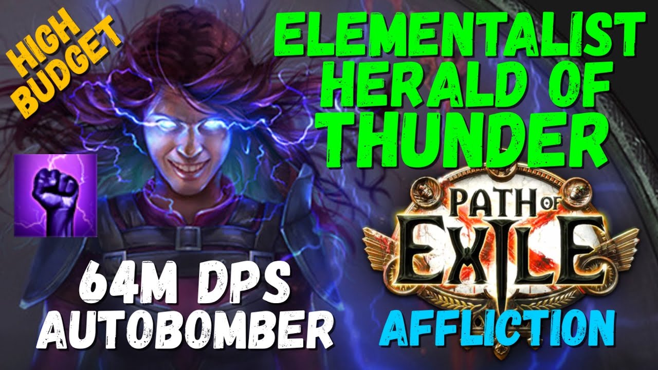 (Updated 3.27 POB) Elementalist Herald of Thunder Autobomber, 64M DPS, Mapper/Ubers, PoE