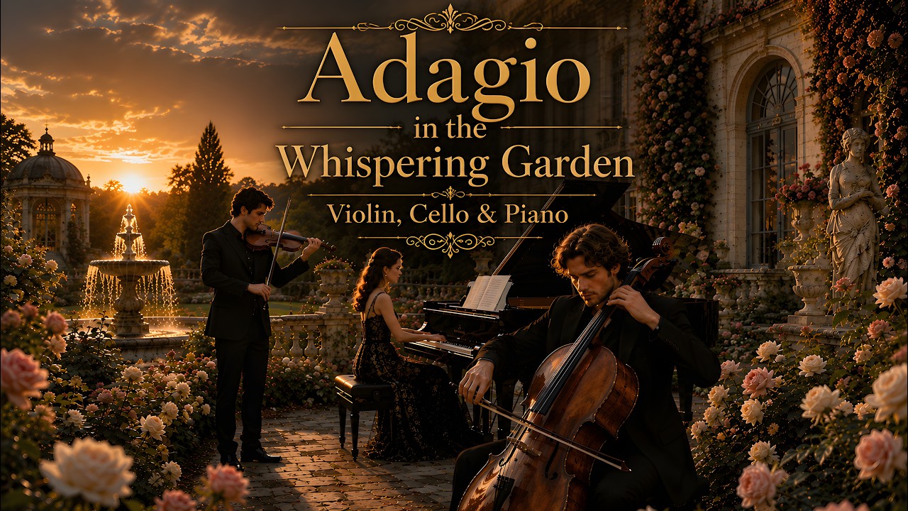 🎻 This Adagio Will Touch Your Soul🌹Whispering Garden | Violin, Cello & Piano Classical Music