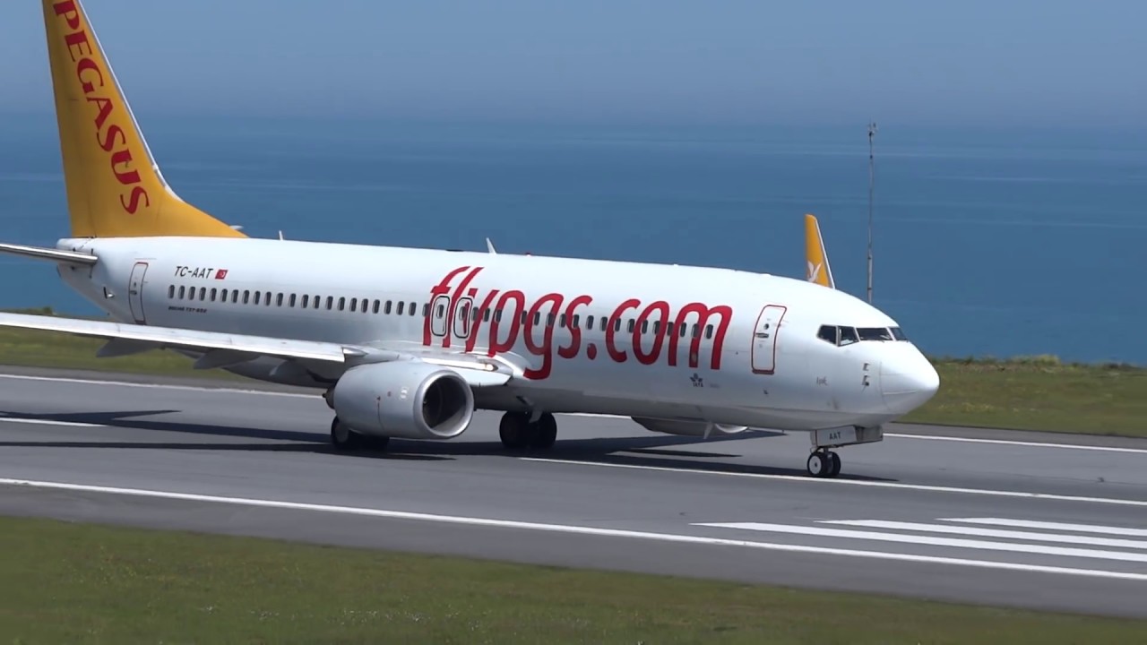 PEGASUS AIRLINES 737 800WL departure from Trabzon airport LTCG