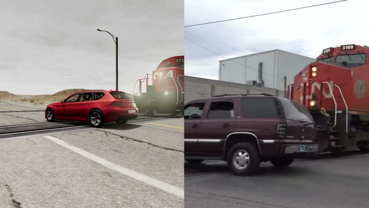 Train Crash Recreation, Train VS Car, Centralia Illinois. BeamNG.Drive