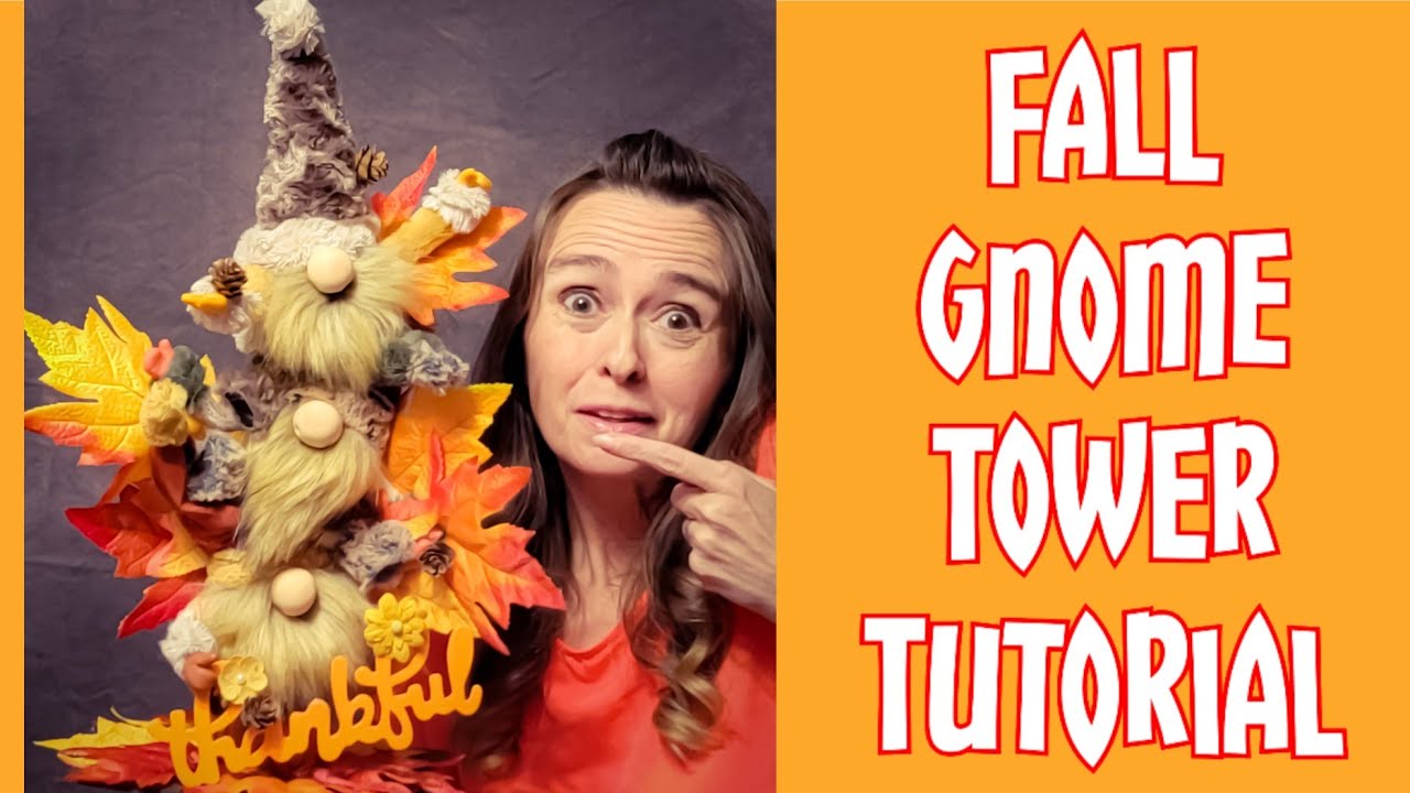 Diy Gnome Tower for fall decor