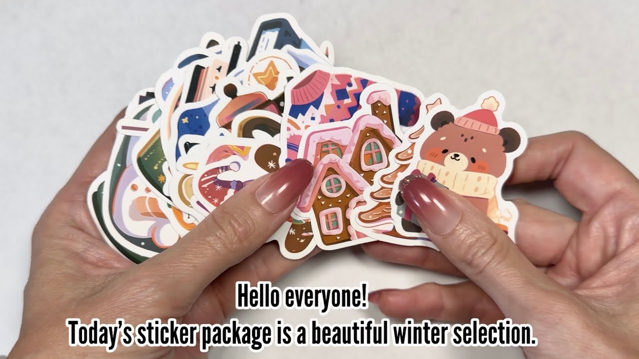 Cozy Winter-Themed Stickers - Video 10 | Stationery | Satisfying Relaxing Video | Aesthetic ASMR 