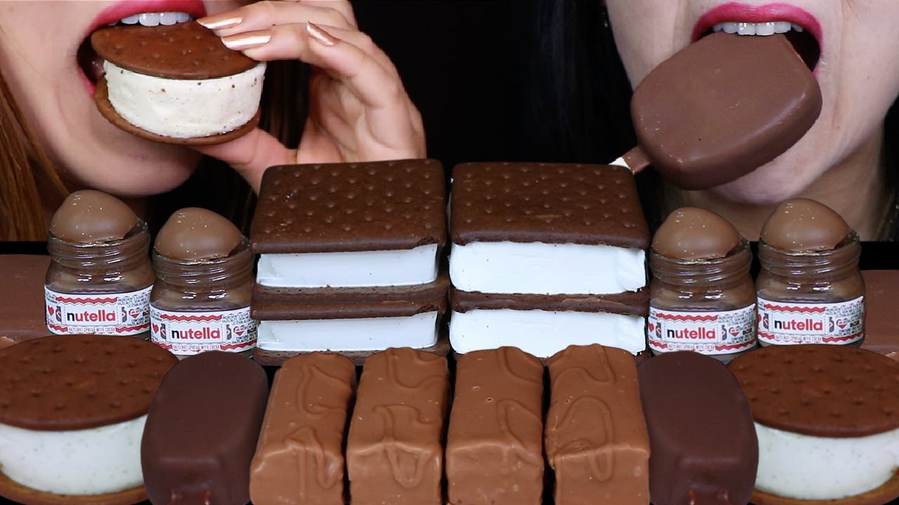 ASMR CHOCOLATE GALAXY CAKE BARS, BABY NUTELLA PUDDING, DOVE ICE CREAM BAR, MAGNUM ICE CREAM BARS 먹방