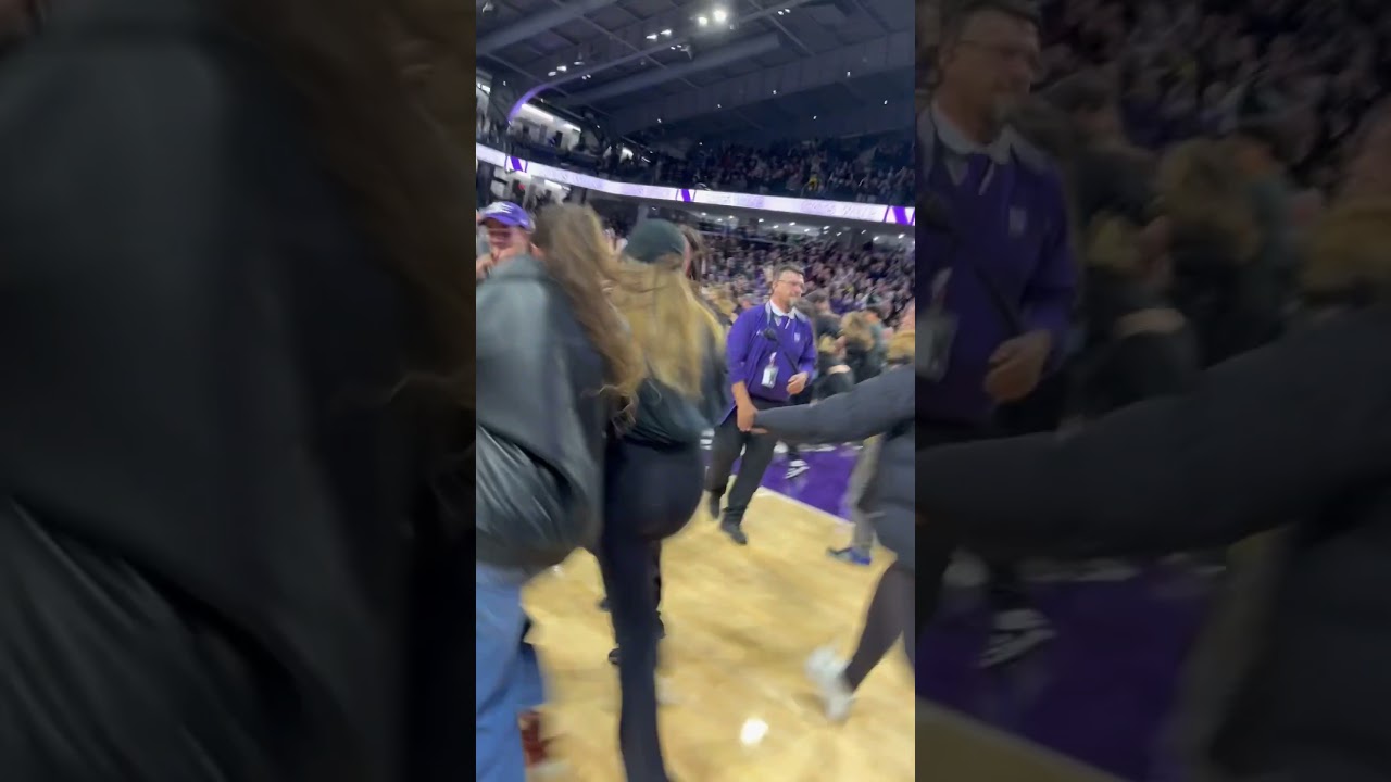 Storming the court at Welsh Ryan Arena! 