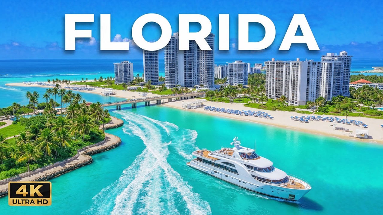 [4K] Florida 🇺🇸 Scenic Coastline, Luxury Yachts & Blue Ocean Views