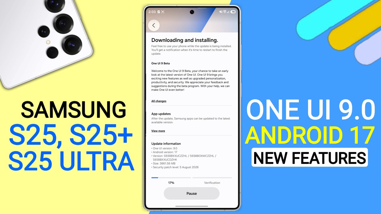 Samsung (S25,S25+/S25 Ultra) One Ui 9.0 Update | New Features | How to install One Ui 9.0 Beta