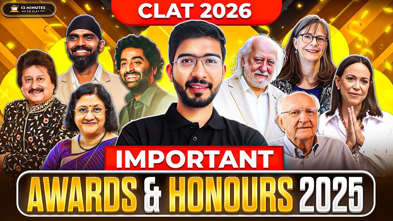 Important Awards & Honours 2025 List | CLAT 2026 Current Affairs (Nobel, Oscars, Booker)