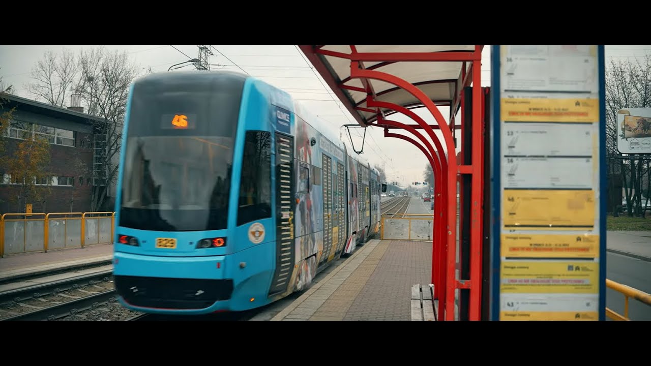 Poland, Katowice, tram 46 ride from Rynek to Zawodzie Ośr Sportowy