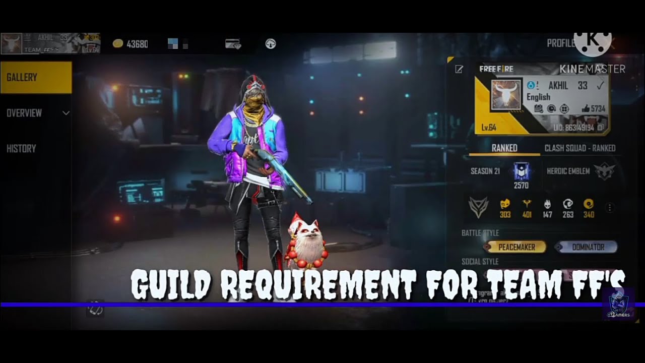 GUILD REQUIREMENT FOR TEAM FF'S #freefire #youtube