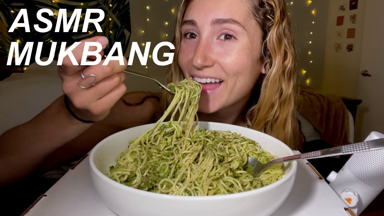 ASMR MUKBANG | праздник пасты с песто | звуки еды