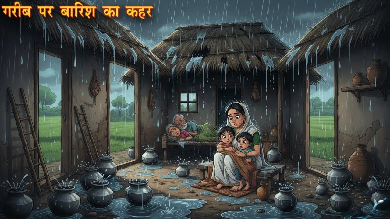 गरीब पर बारिश का कहर | Hindi moral stories | cartoon stories | Hindi kahaniyan | moral stories 