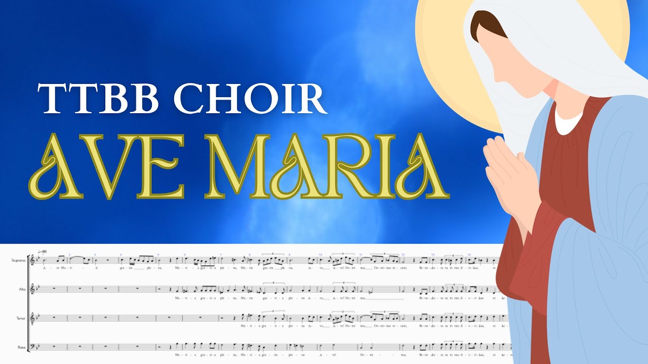✯ [TTBB] Schubert Ave Maria • choir music sheet with piano accompaniment