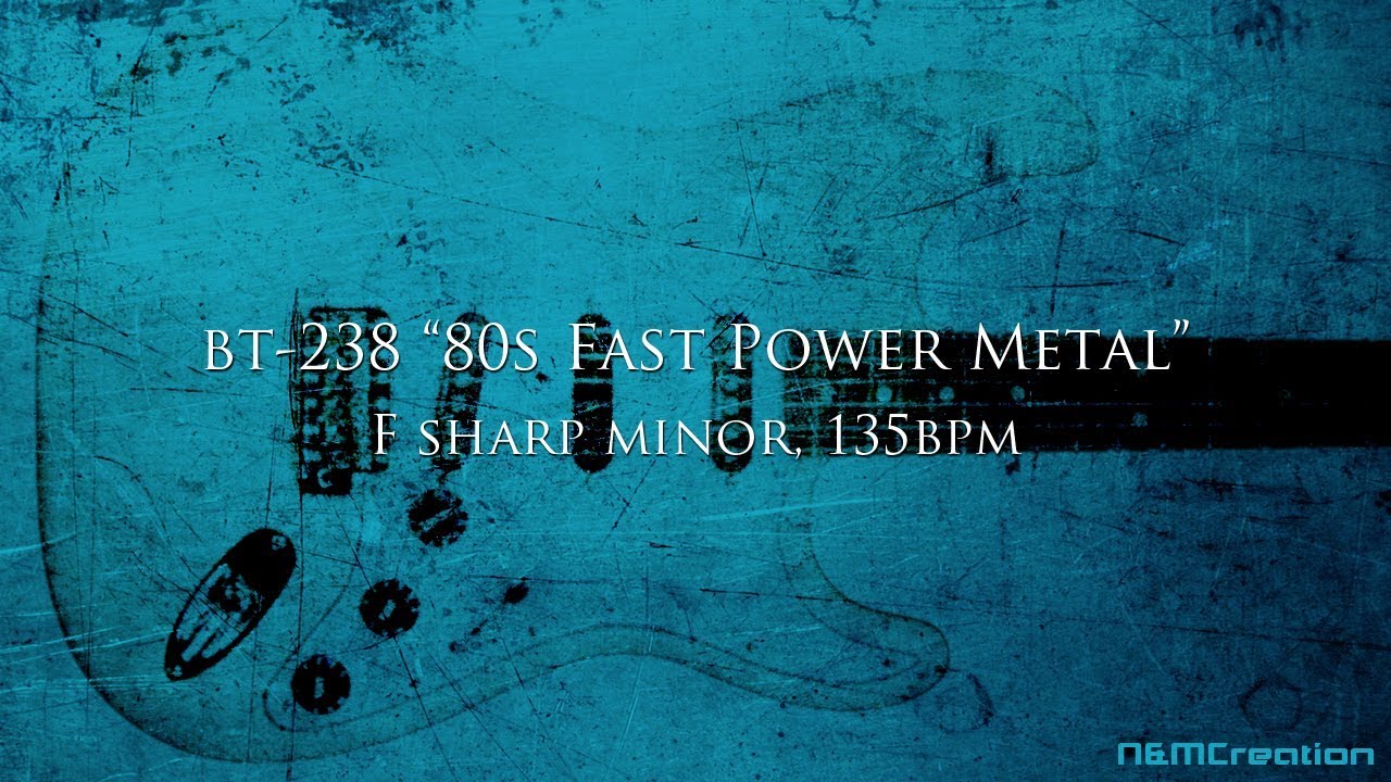 80s Fast Power Metal Backing Track in F♯m | BT-238