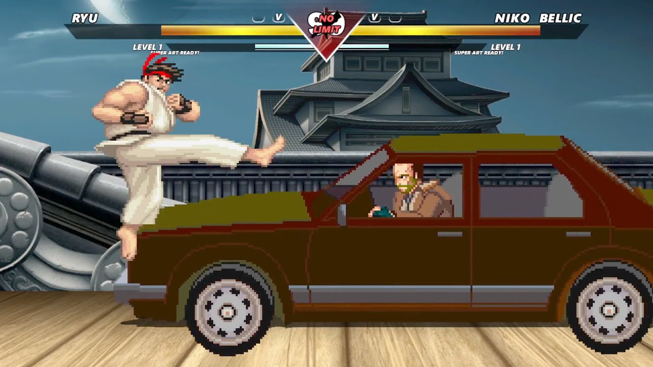 NIKO BELLIC (From GTA-4) vs RYU - STREET FIGHTER HARDEST LEVEL BATTLE GAMEPLAY