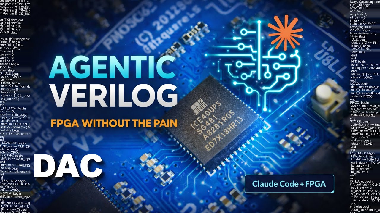 Генерация аналоговых сигналов - ЦАП с SPI на ПЛИС | Agentic Verilog #13