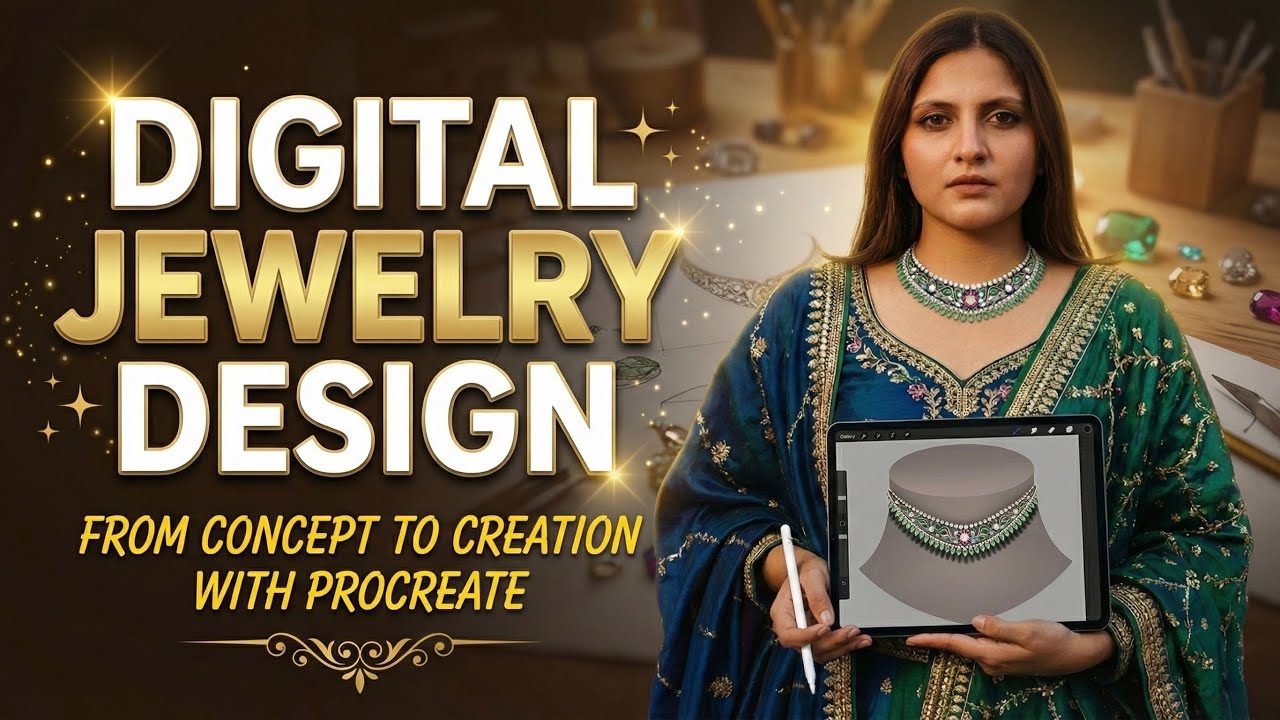 How to Draw Realistic Jewelry in Procreate | Necklace Design Tutorial