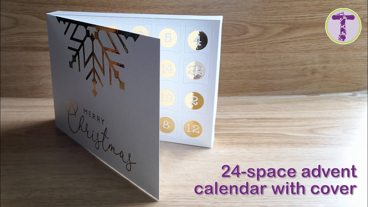 Digital files to cut a 24-space Advent Calendar with cover for Cricut, Silhouette & ScanNCut