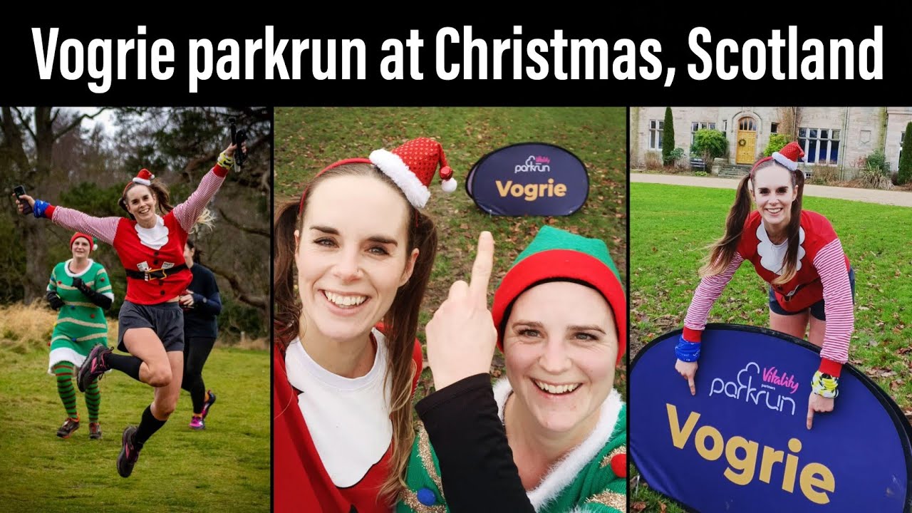 Getting a V! Almost a parkrun Disaster! Running Vogrie parkrun at Christmas in Fancy Dress.
