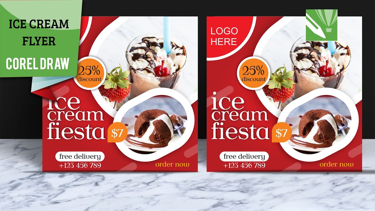 How to make Ice cream flyer in in Coreldraw 2020 Tutorial