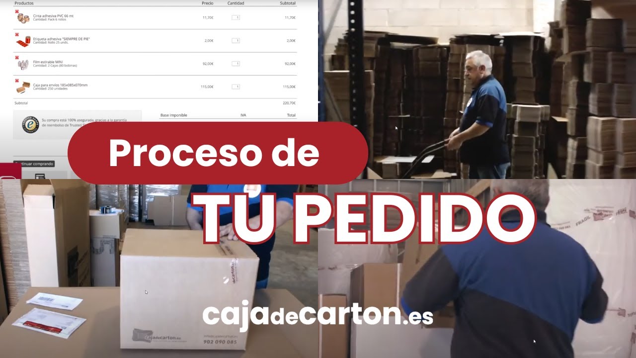 Proceso de pedido en cajadecarton.es