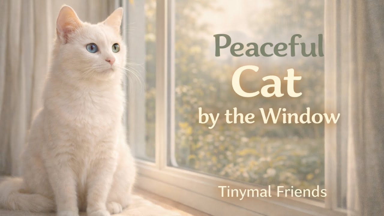 Peaceful White Cat by the Window | Calm & Cozy Animal Moments