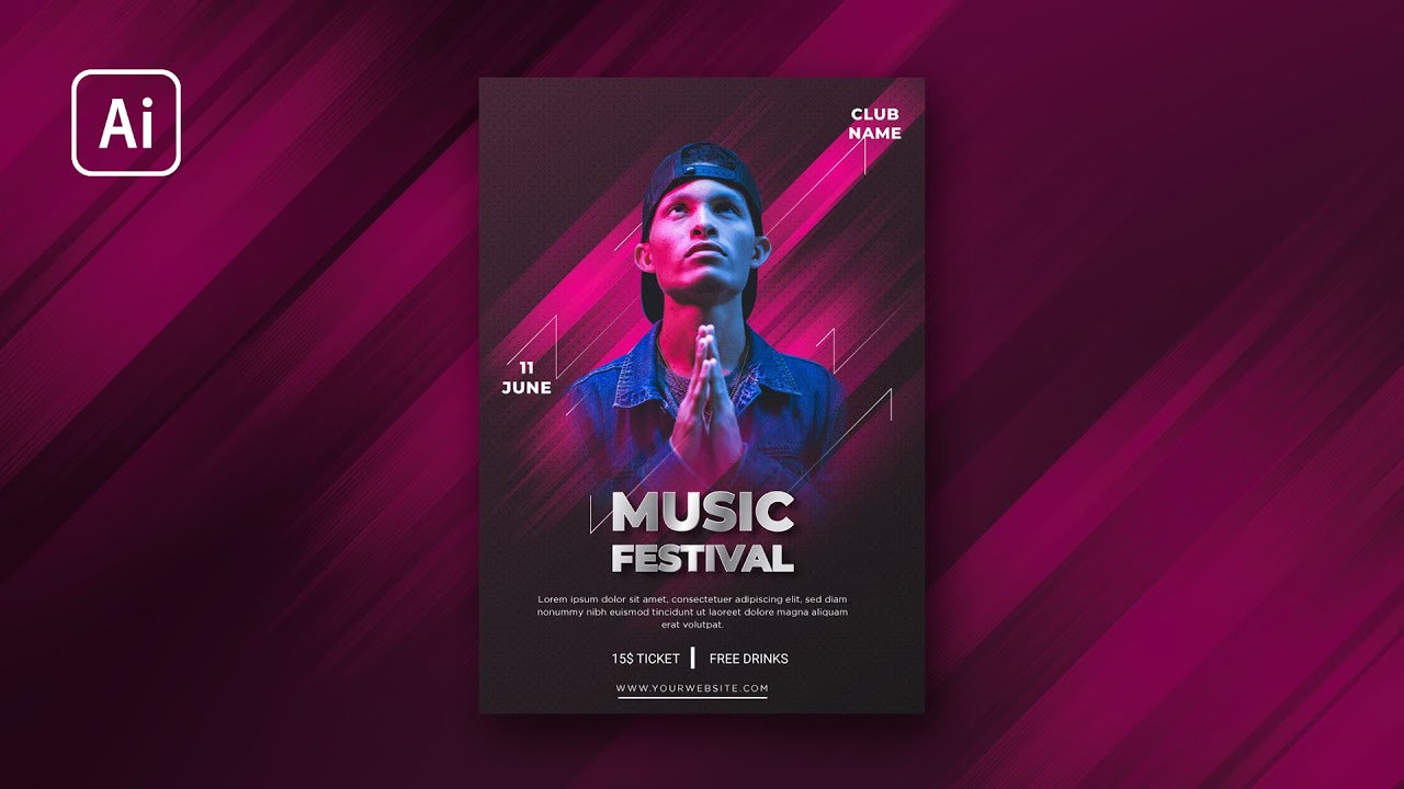 Music Festival Poster | Adobe Illustrator Tutorial
