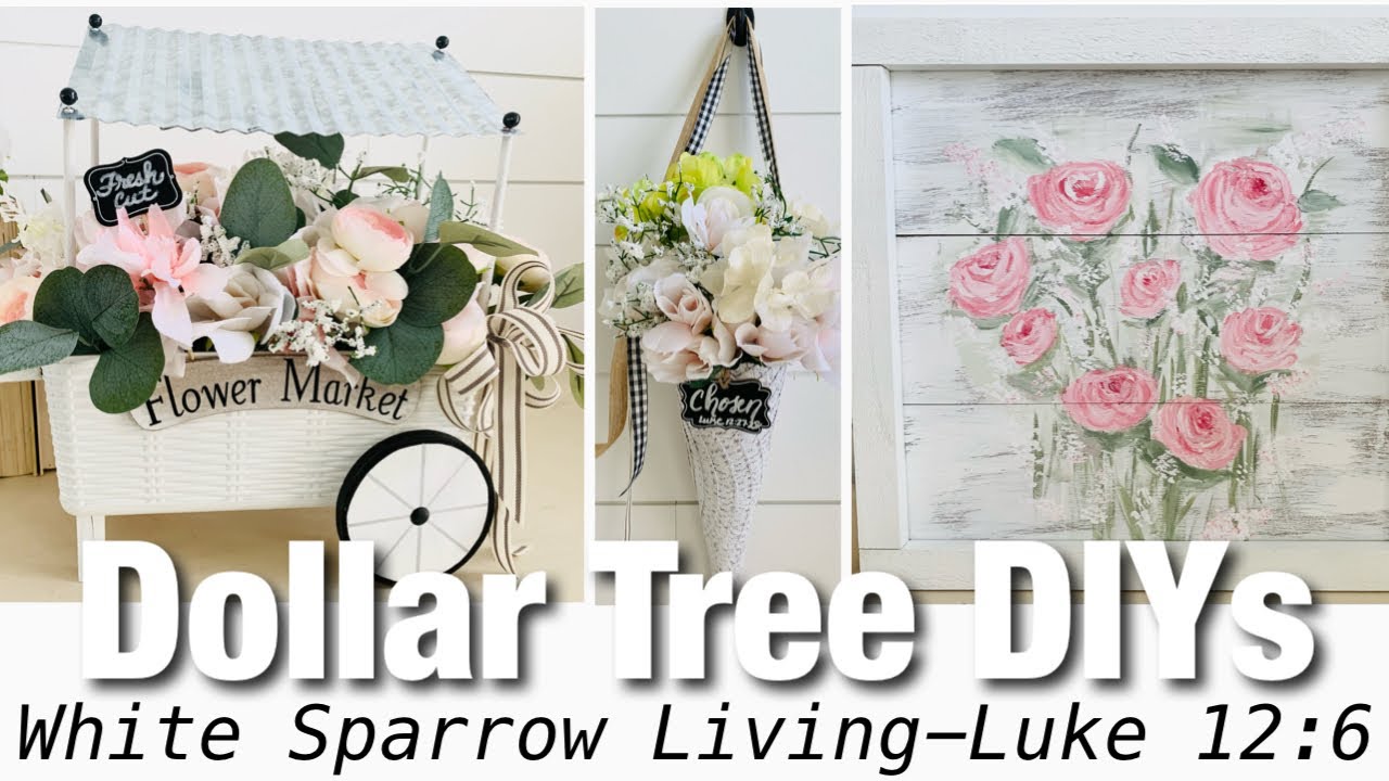 🌸 3 HIGH END DOLLAR TREE DIY FARMHOUSE RUSTIC SHABBY HOME DECOR PROJECTS | CRICUT JOY GIVEAWAY