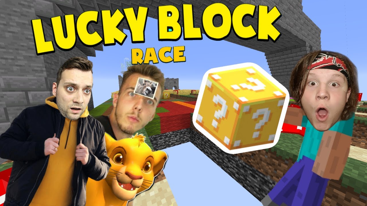 Minecraft Lucky Block Race /w @Asimister @TwiIeR @8Bit3