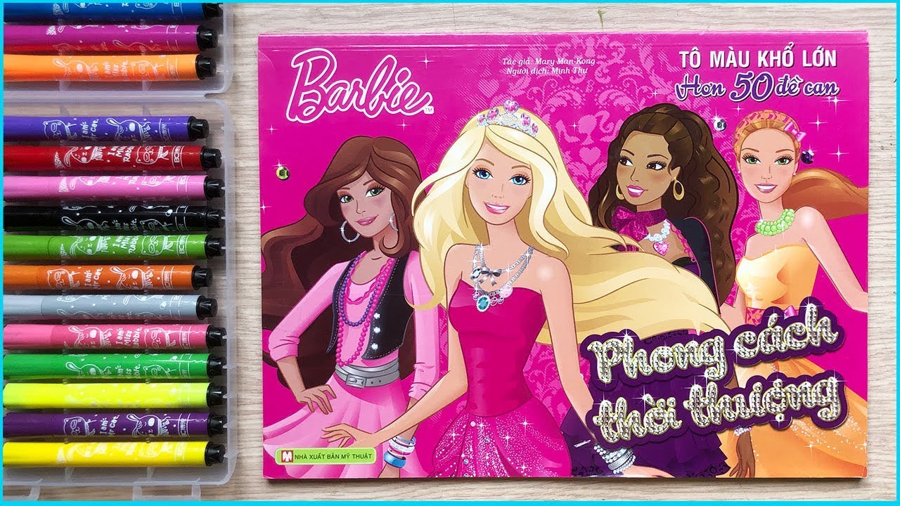 Đồ chơi TÔ MÀU BÚP BÊ BARBIE PHONG CÁCH THỜI TRANG - Coloring barbie doll & clothing (Chim Xinh)