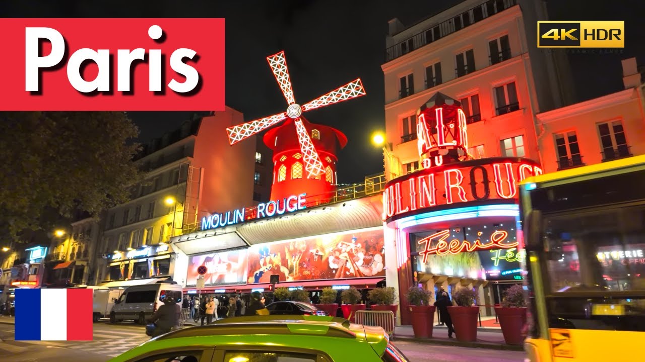 Paris France 🇫🇷 Moulin Rouge (Pigalle) 4K HDR